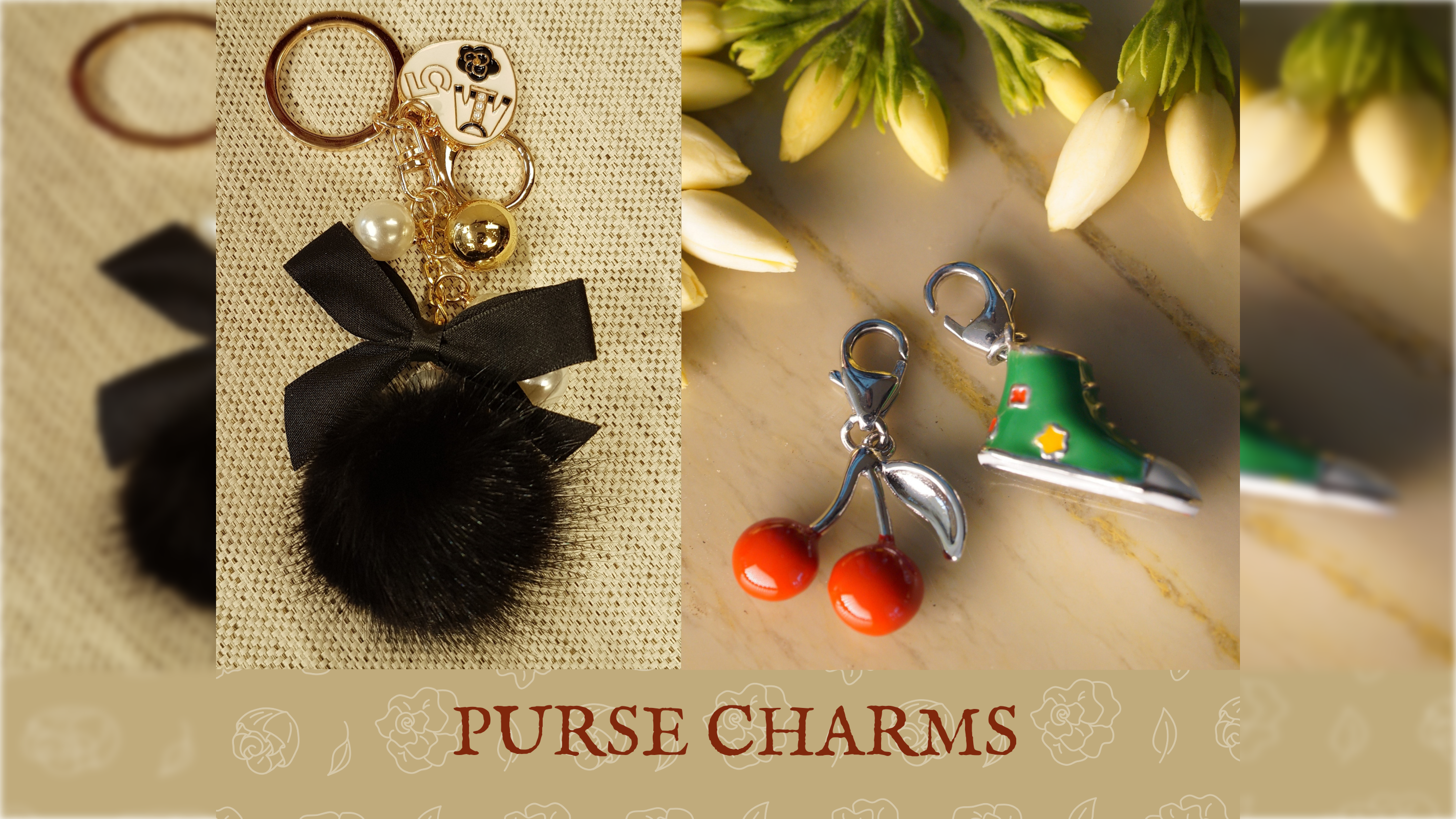 Key charms for sales handbags