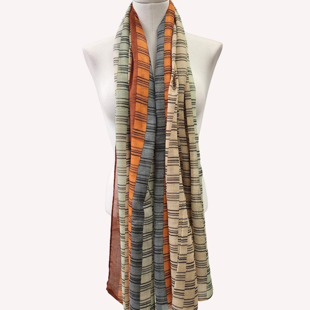Rectangular graphic print summer scarf