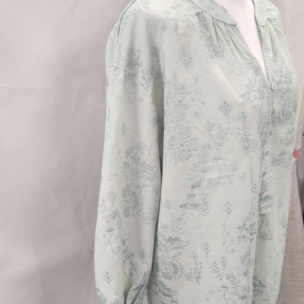Side view Pistachio green long sleeve top