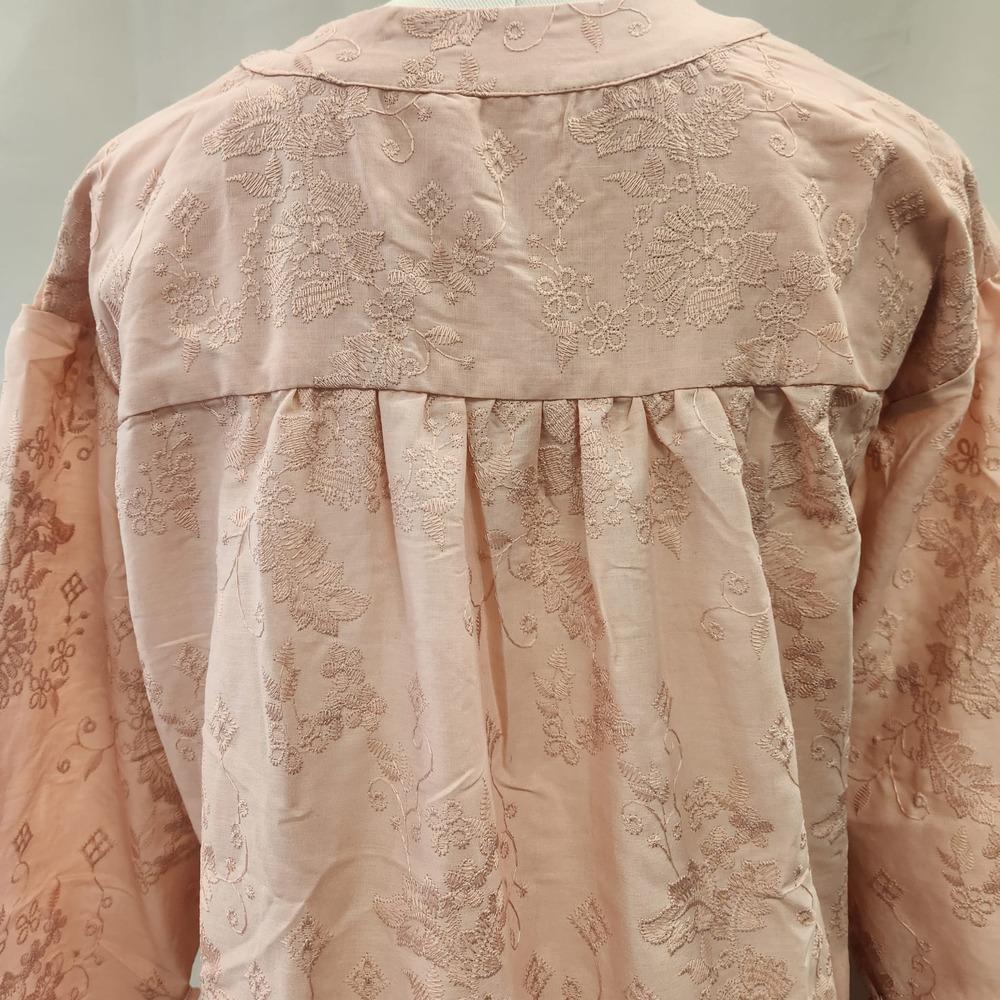Pleated yoke back of peach top