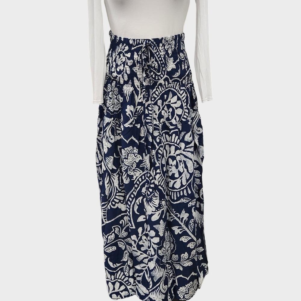 Navy blue and white dress-skirt