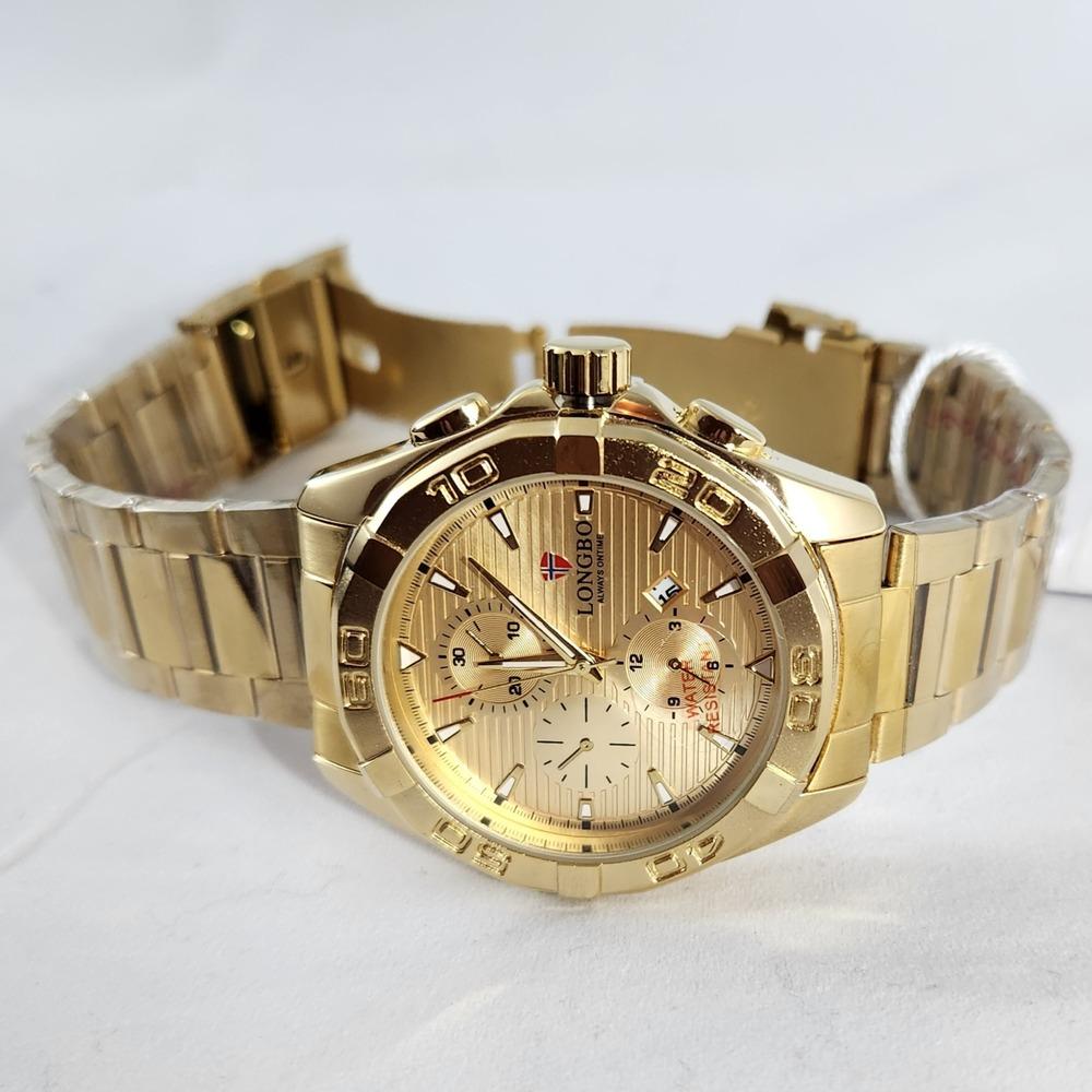 Alternative view of round face numbered rim wristwatch for men