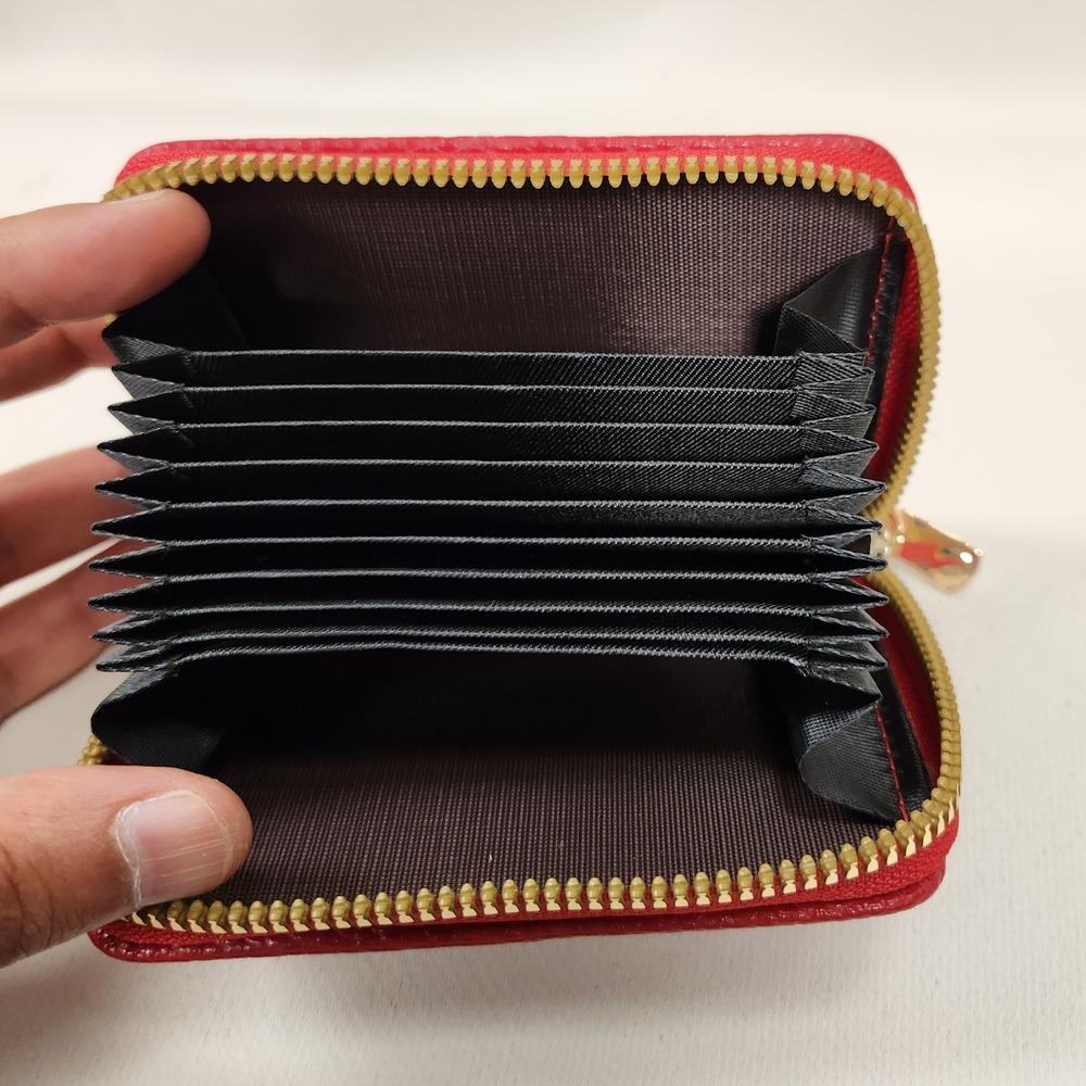 Red color card holder when opened