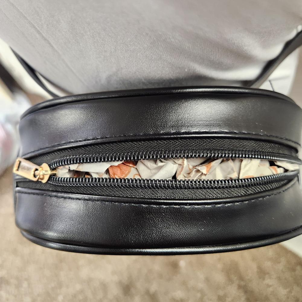 Inside view of black pouch