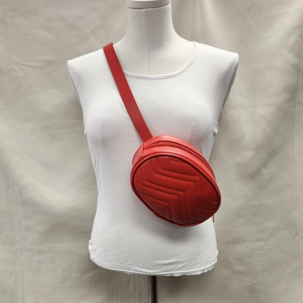 Trendy red belt with pouch