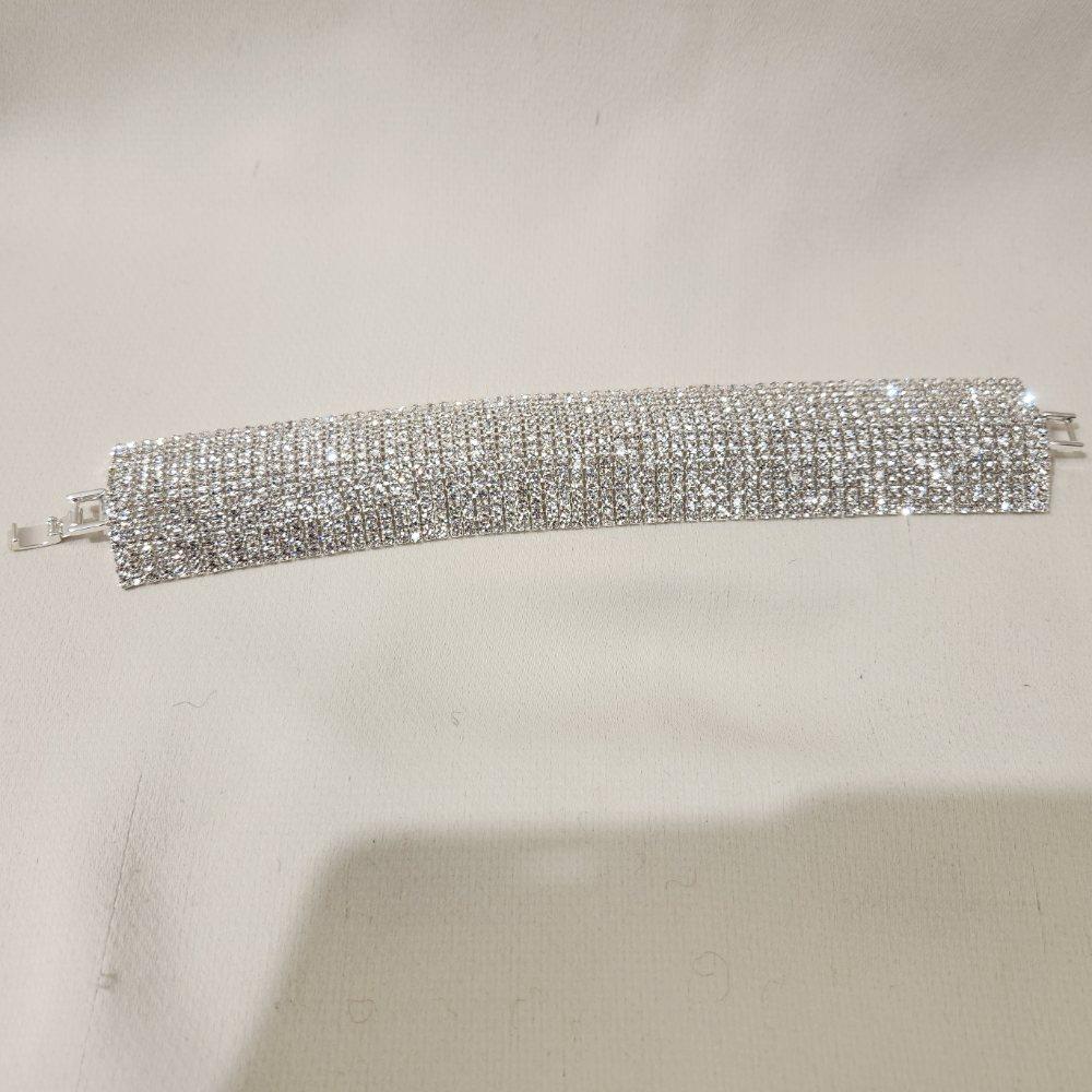 Stone studded silver bracelet