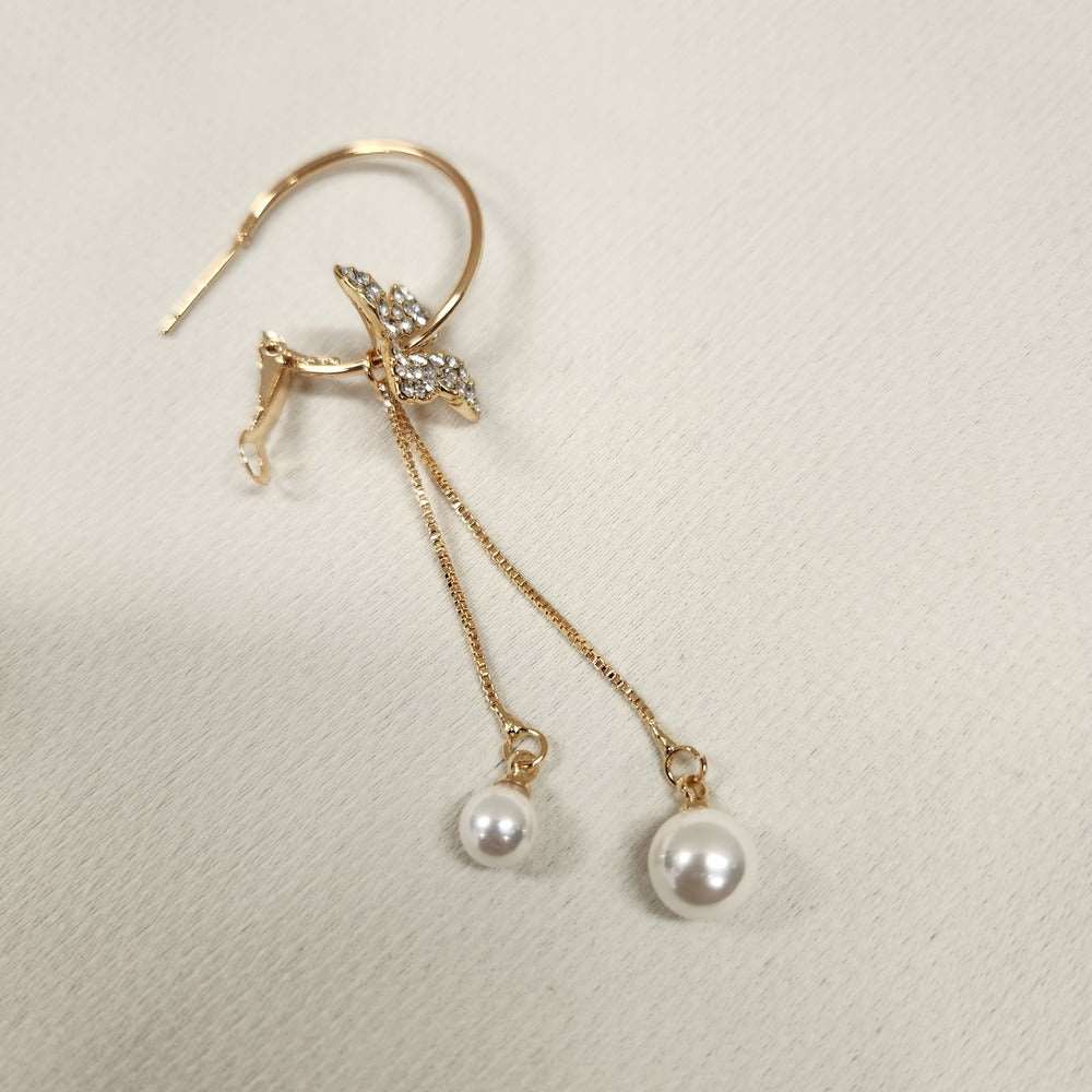 Lever back post on floral gold drop earrings