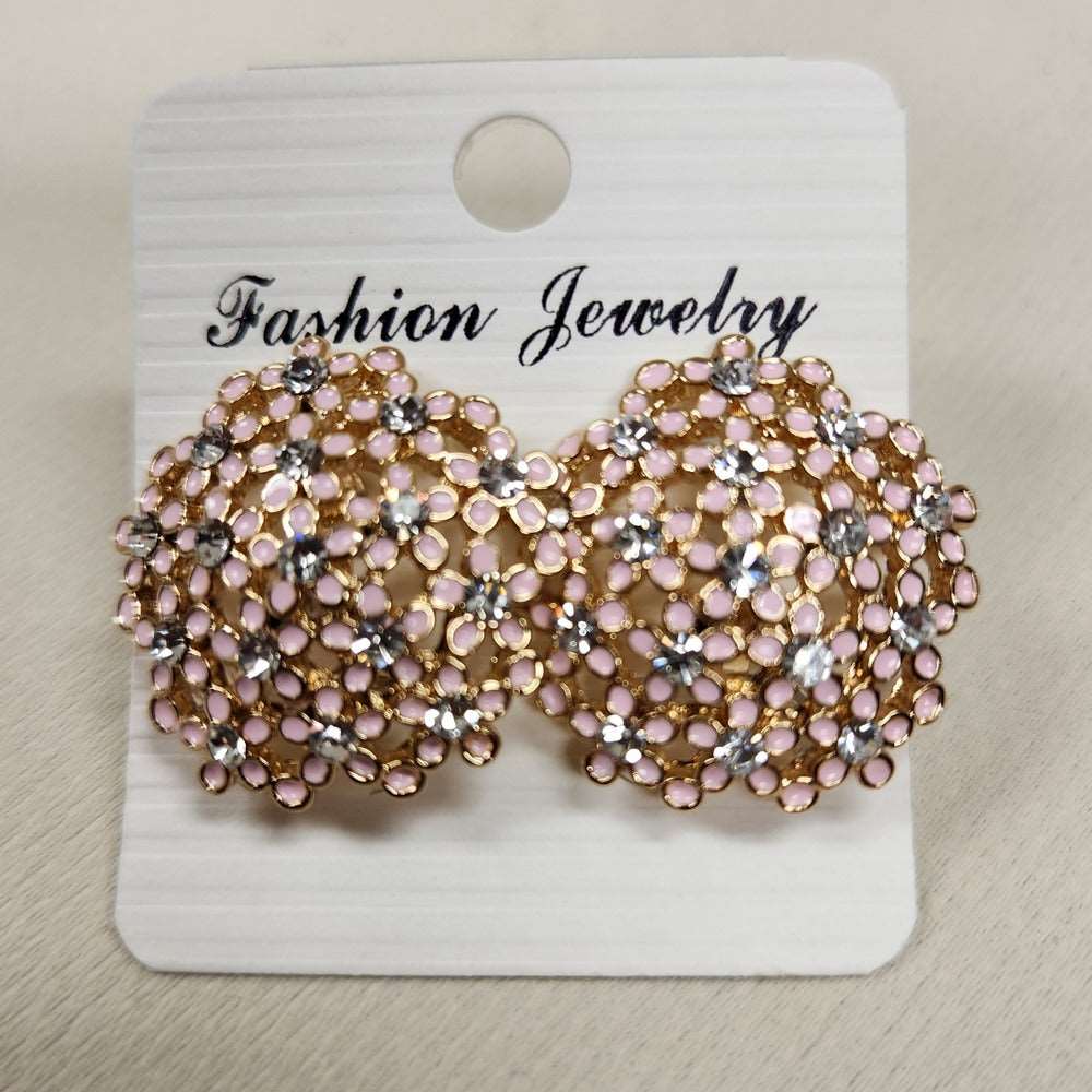 Flower bouquet clip on earrings