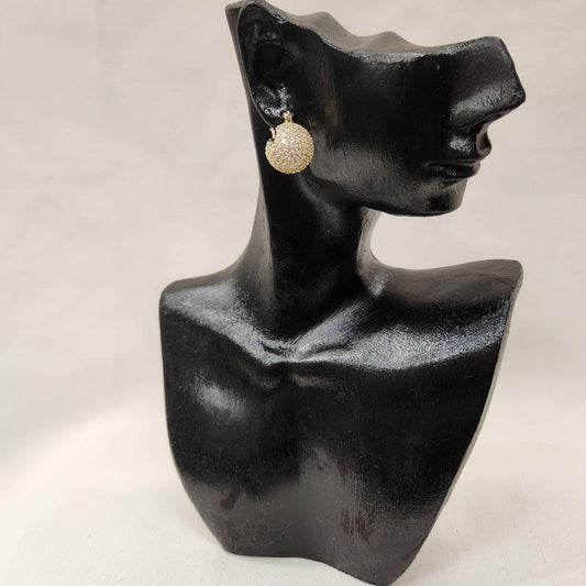 Stone studded basket hoops in gold