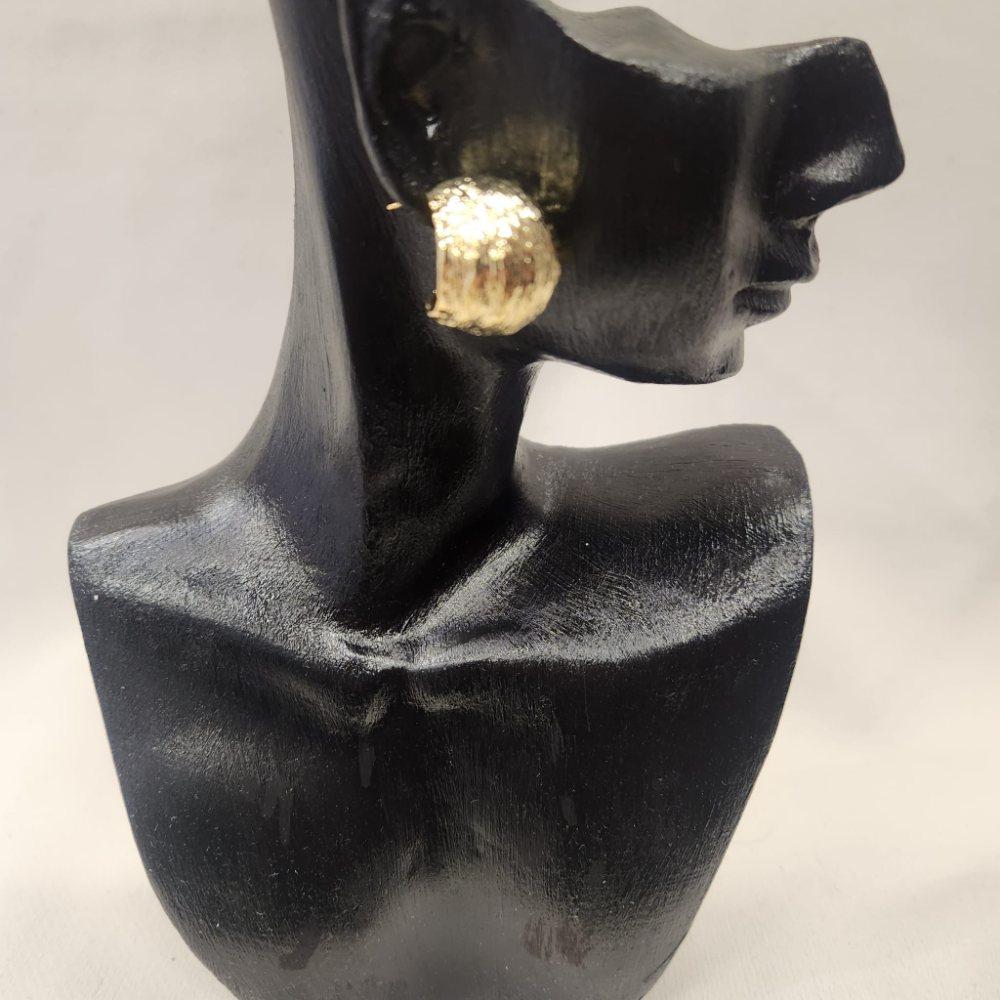 Another view of Bold textured open hoop earrings