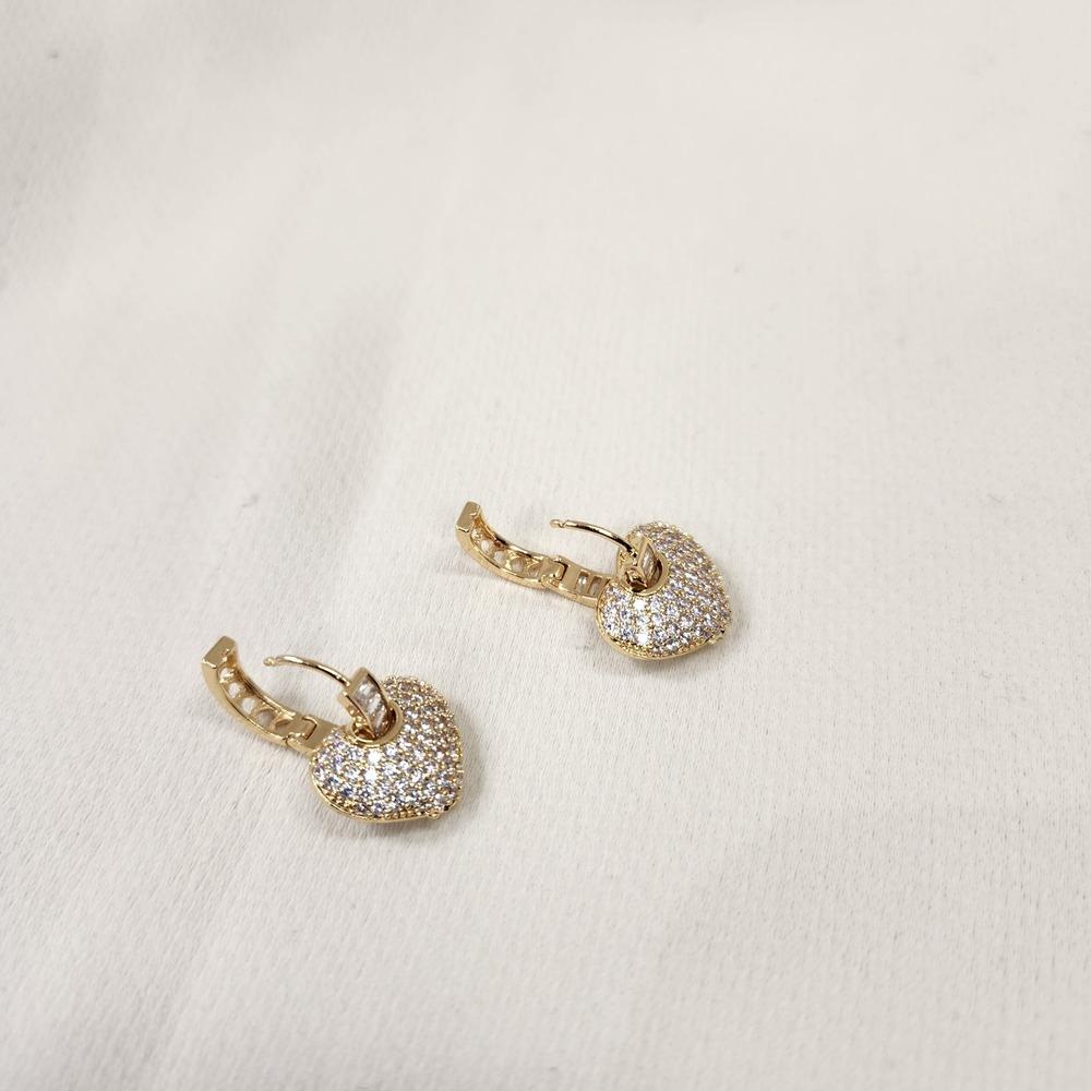 Latch back post of dangle heart shaped earrings