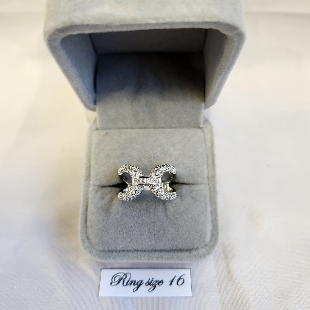 Modern Link chain design silver color ring