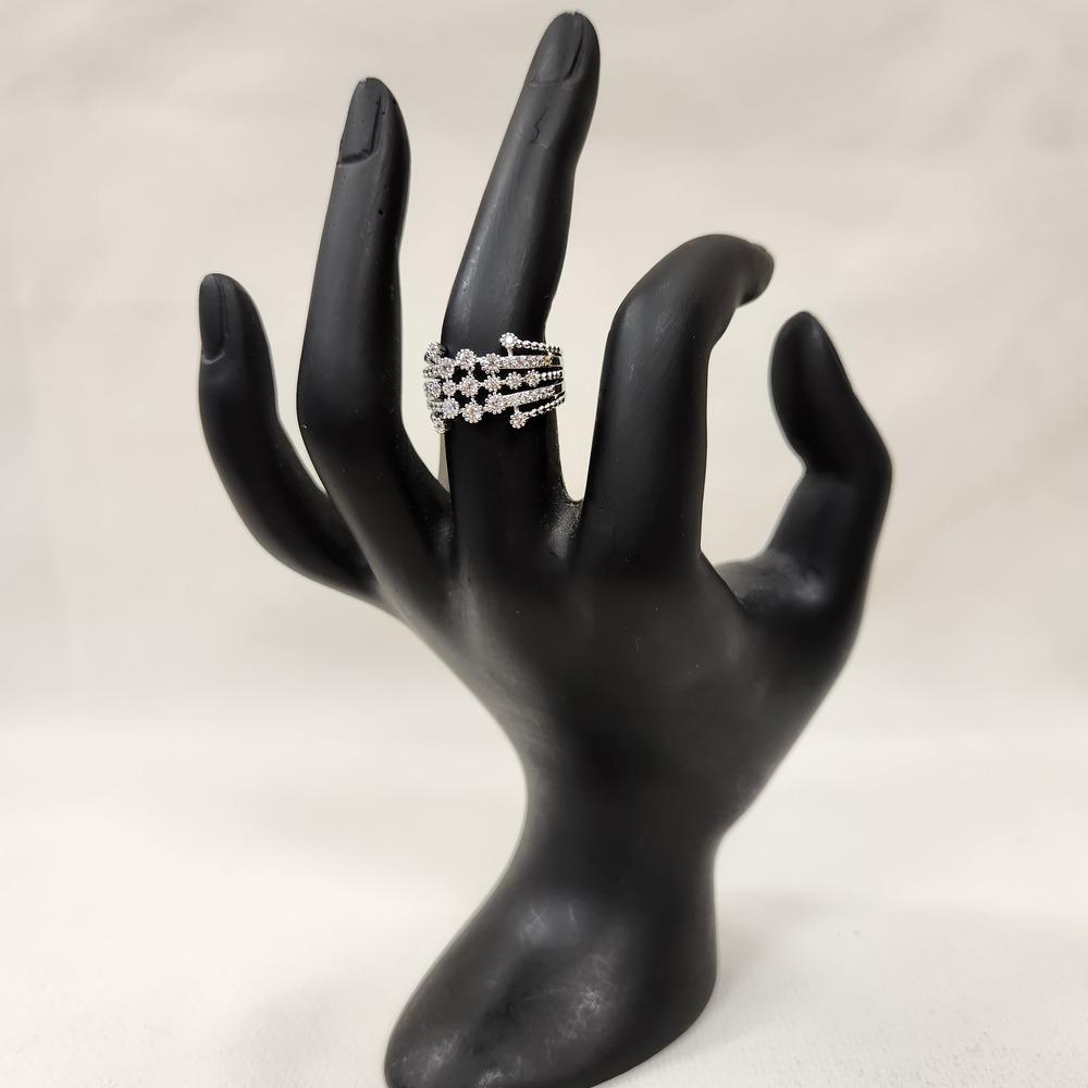 Classic multiple strand ring with cubic zirconia