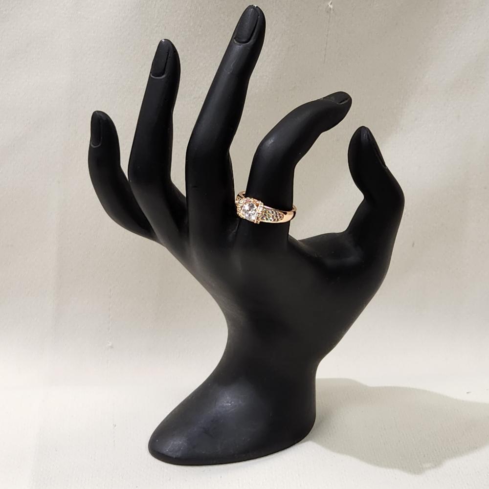 Exquisite gold color ring with round center stone