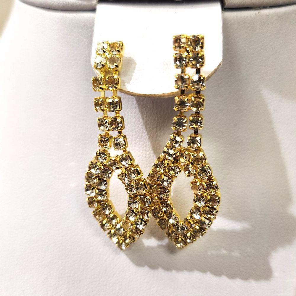 Detailed view of dangle earrings