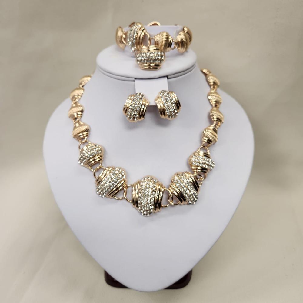 Alternative view of Bold design five piece gold frame jewelry set
