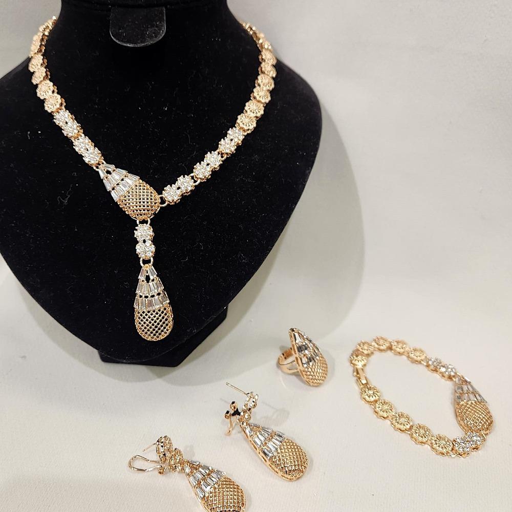 Another view of Elegant five piece gold frame jewelry set