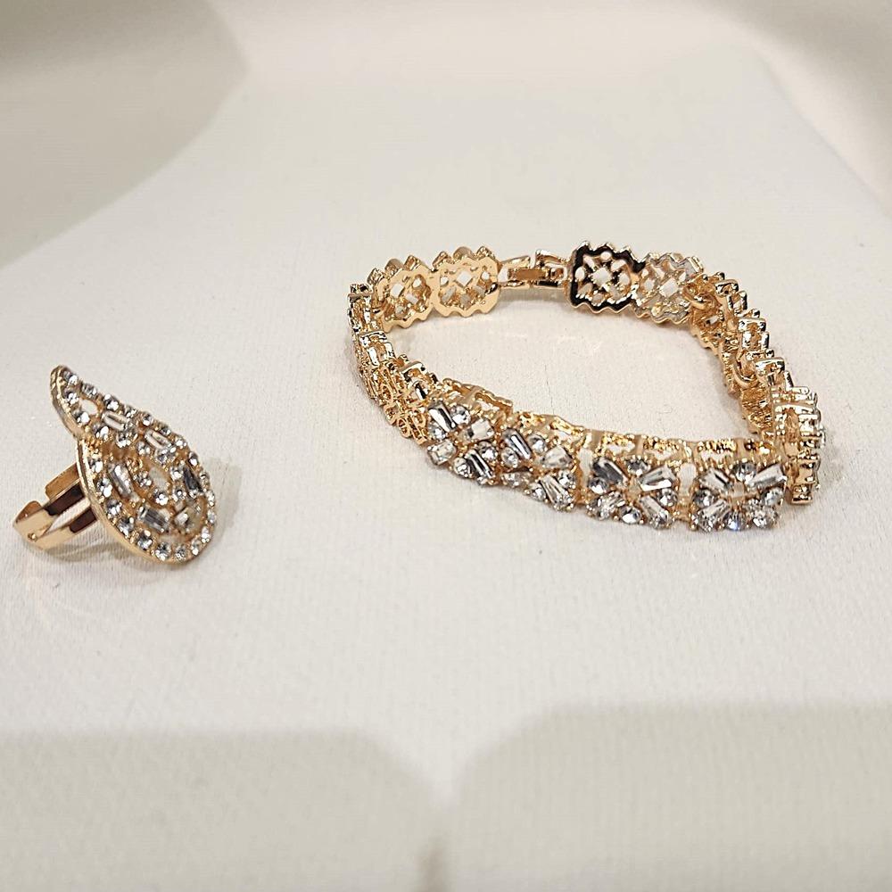 Detailed view of adjustable ring and bracelet