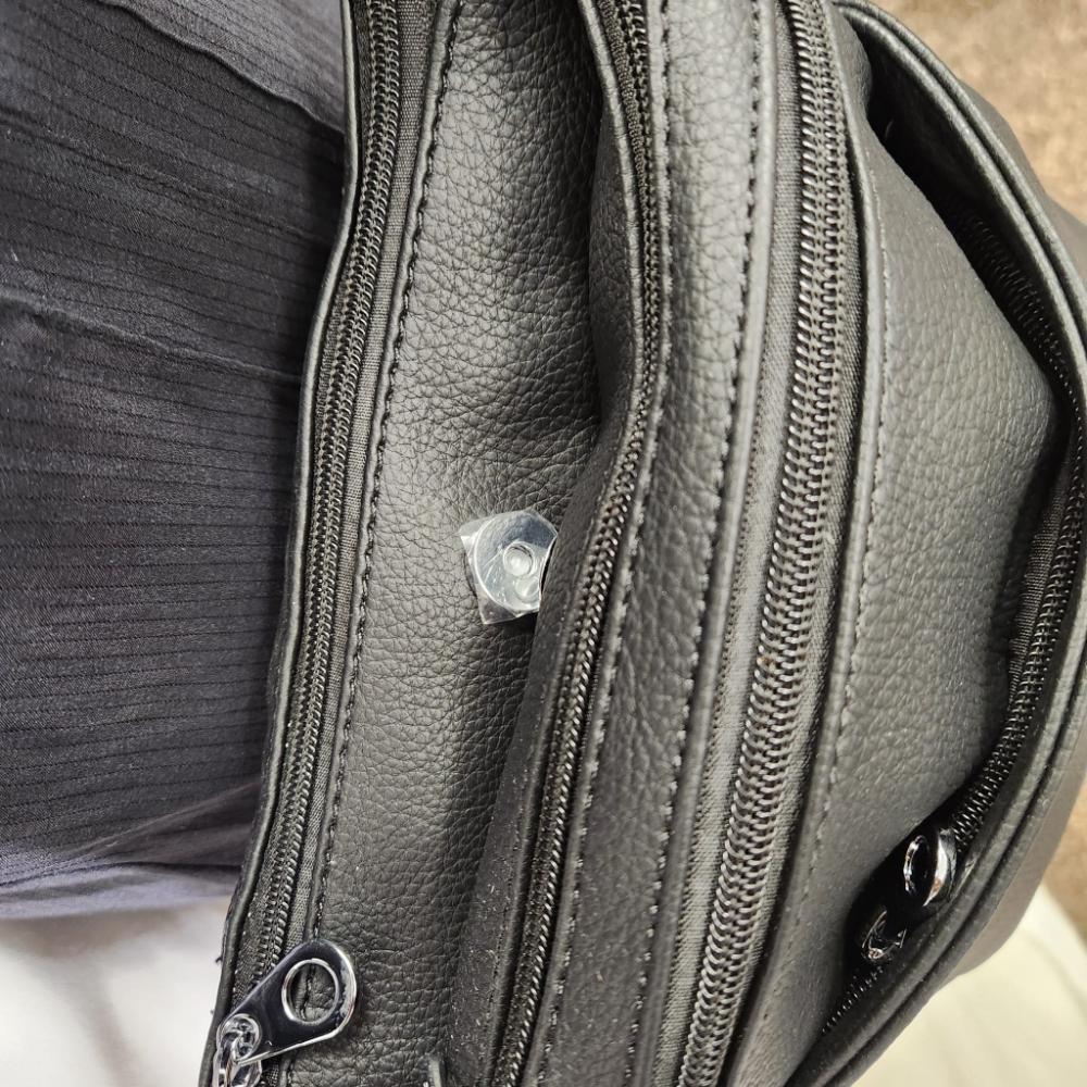 Top view of Artificial leather side bag in black