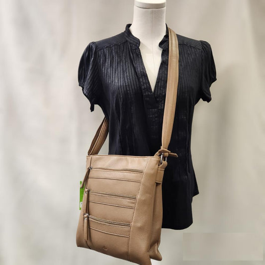 Beige color multiple compartment side bag