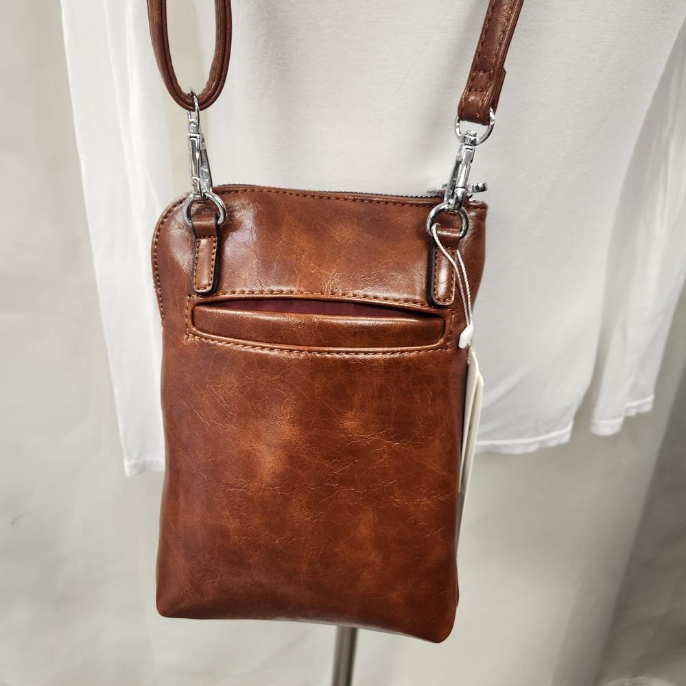 Rear view of Small brown colored side bag