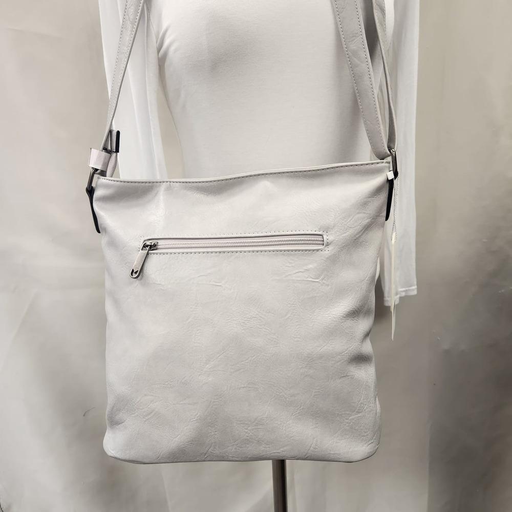 Rear view of Messenger bag in northern grey color