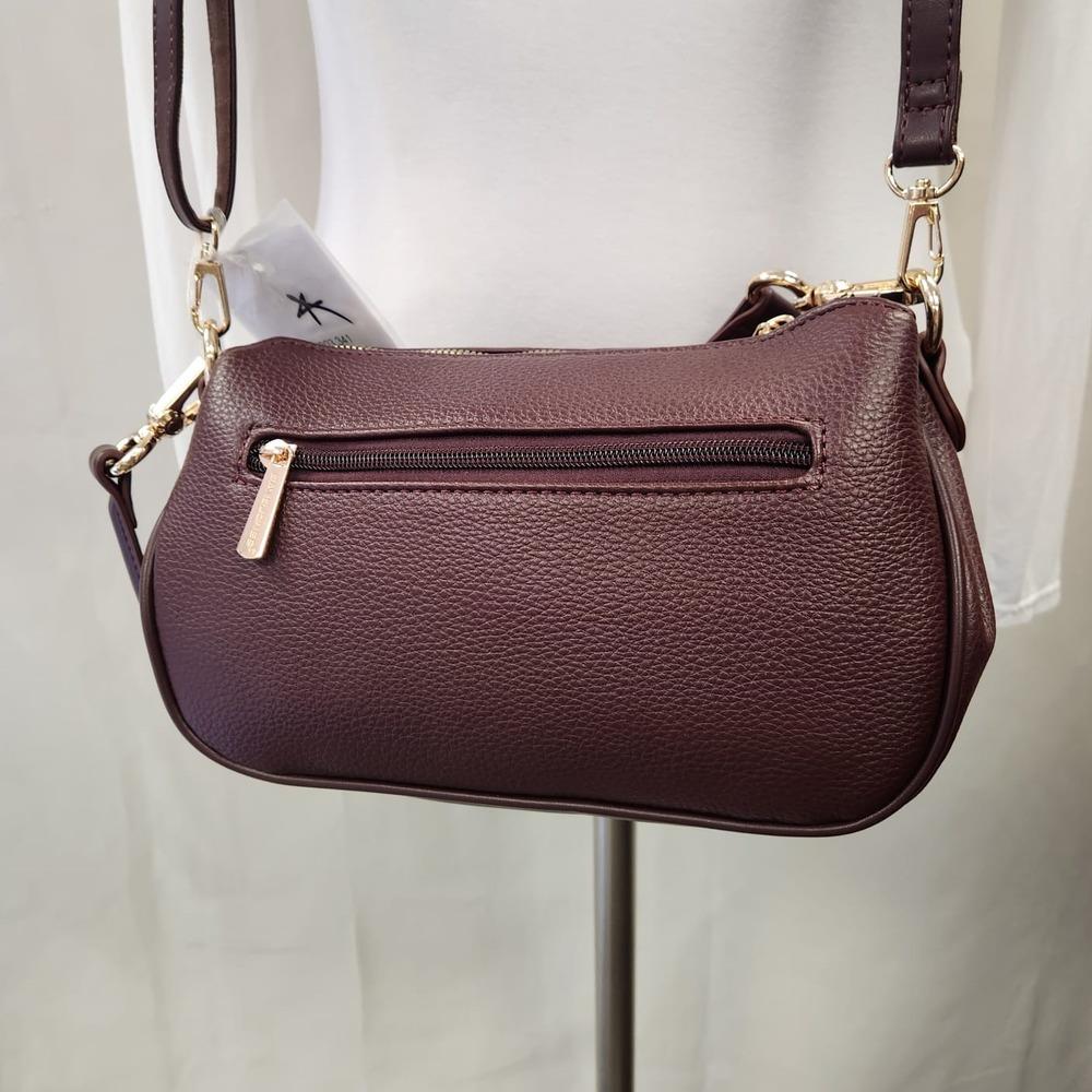 Rear view of Dark burgundy side bag