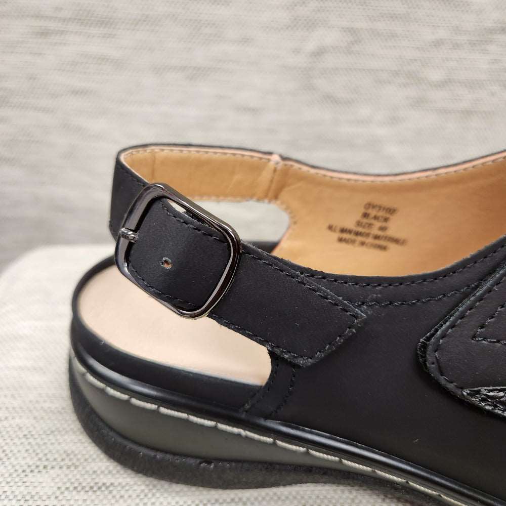 Sling back design with buckle closure