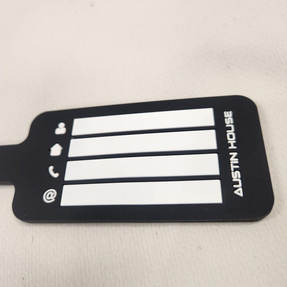 Rear side view of Luggage tag with Canada imprint