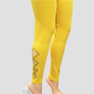 Free size yellow leggings with cut-out design