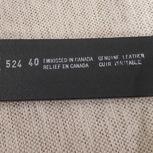 Reverse side view of weave pattern all leather belt