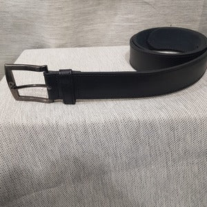 Full view of Plain split leather belt for men 