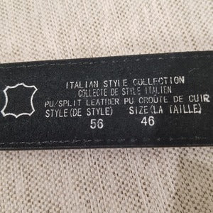 Reverse side of Split leather belt for men with basket weave pattern