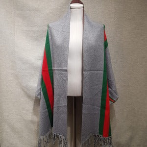 Full front view of Grey colored cape with sleeves