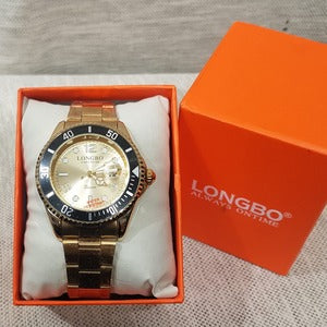 Wristwatch for men in gold frame with black front