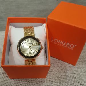 Elegant wrist watch with stone embellishment