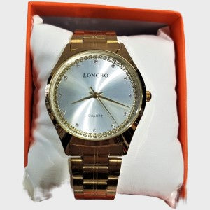 Elegant wrist watch with stone embellished inner dial