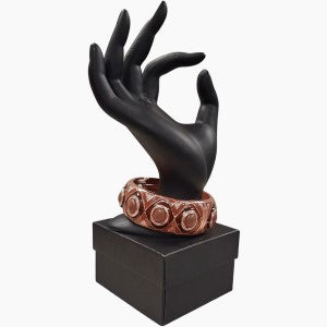 Enamel hinged rose gold bracelet