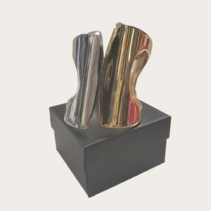 Dual tone wide cuff bracelet