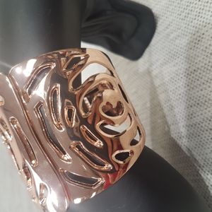 Rose gold wide cuff bracelet