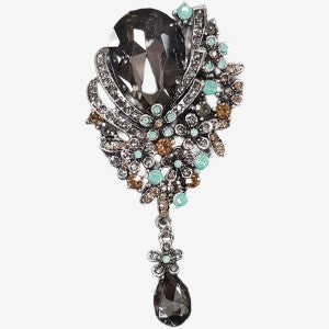 Brooch with multi-colored stones