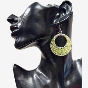 Apple green dangle earrings