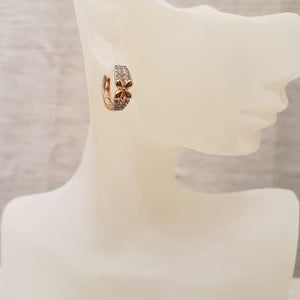 Gold small hoop earrings with stones