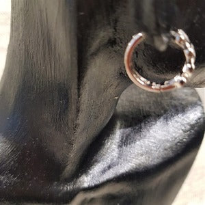 Latch back post of Multi heart hoop earrings in silver color frame