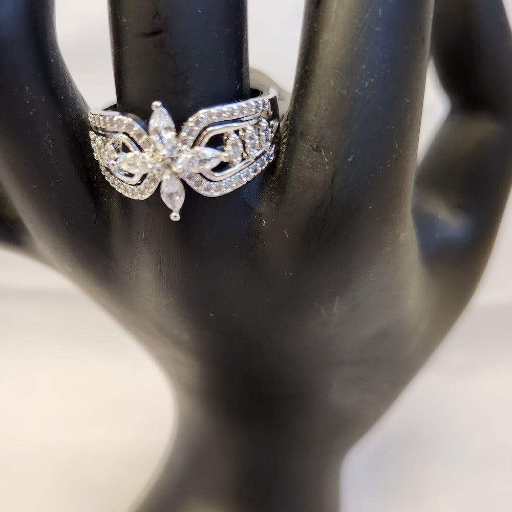 Detailed view of Silver color stone studded ring