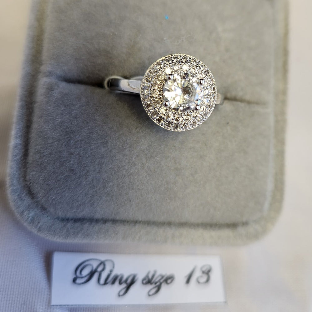 Detailed view of Stunning double halo ring