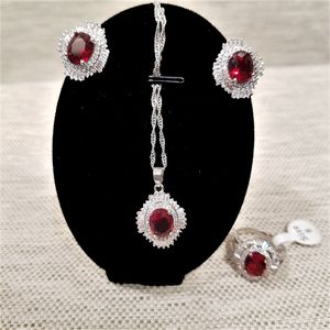 Stone setting detail of four piece jewelry set