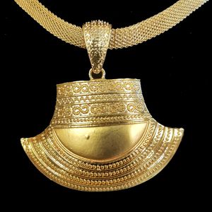 Close-up view of necklace for five piece jewelry set.