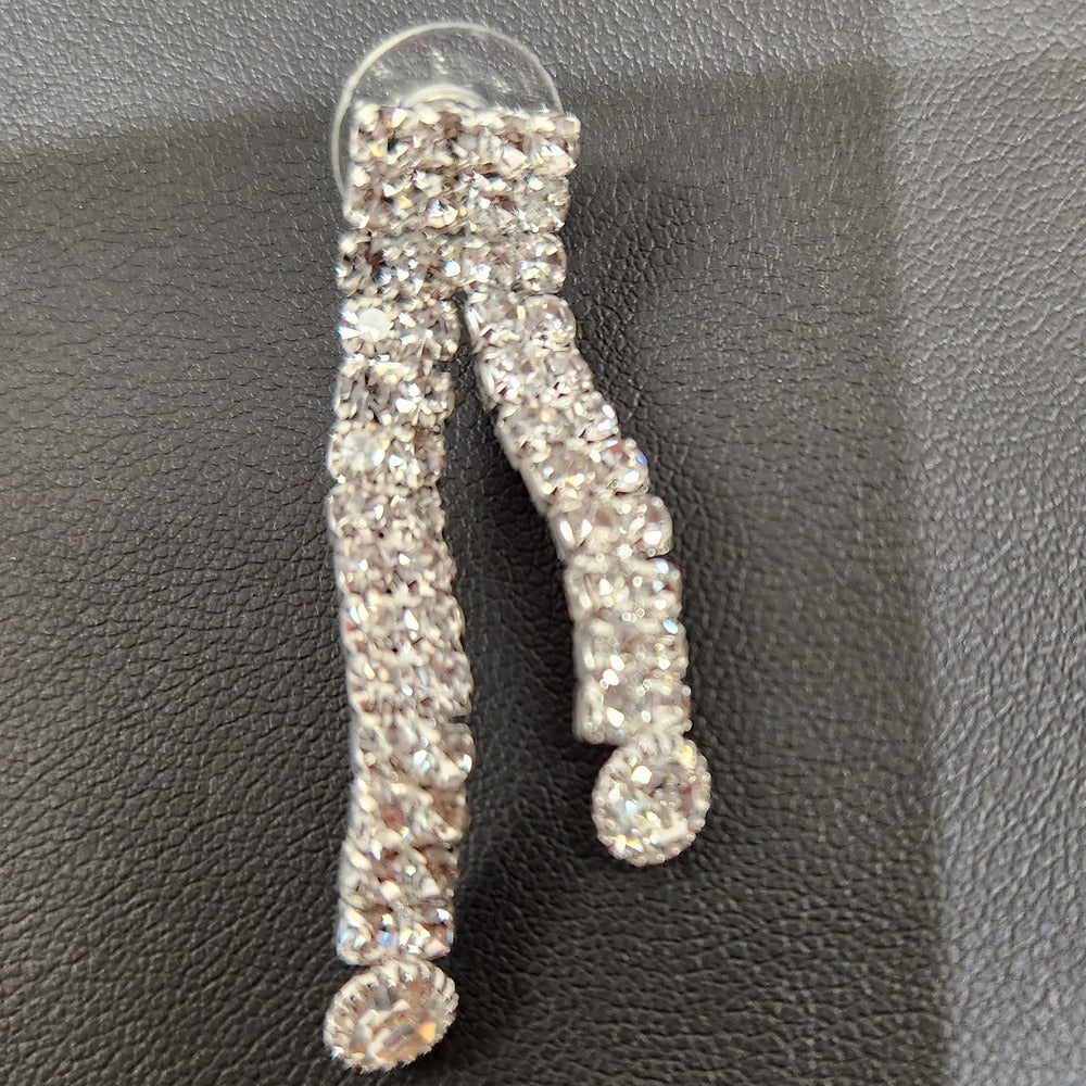 Detailed view of dangle earrings
