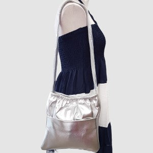 Side bag in silver color